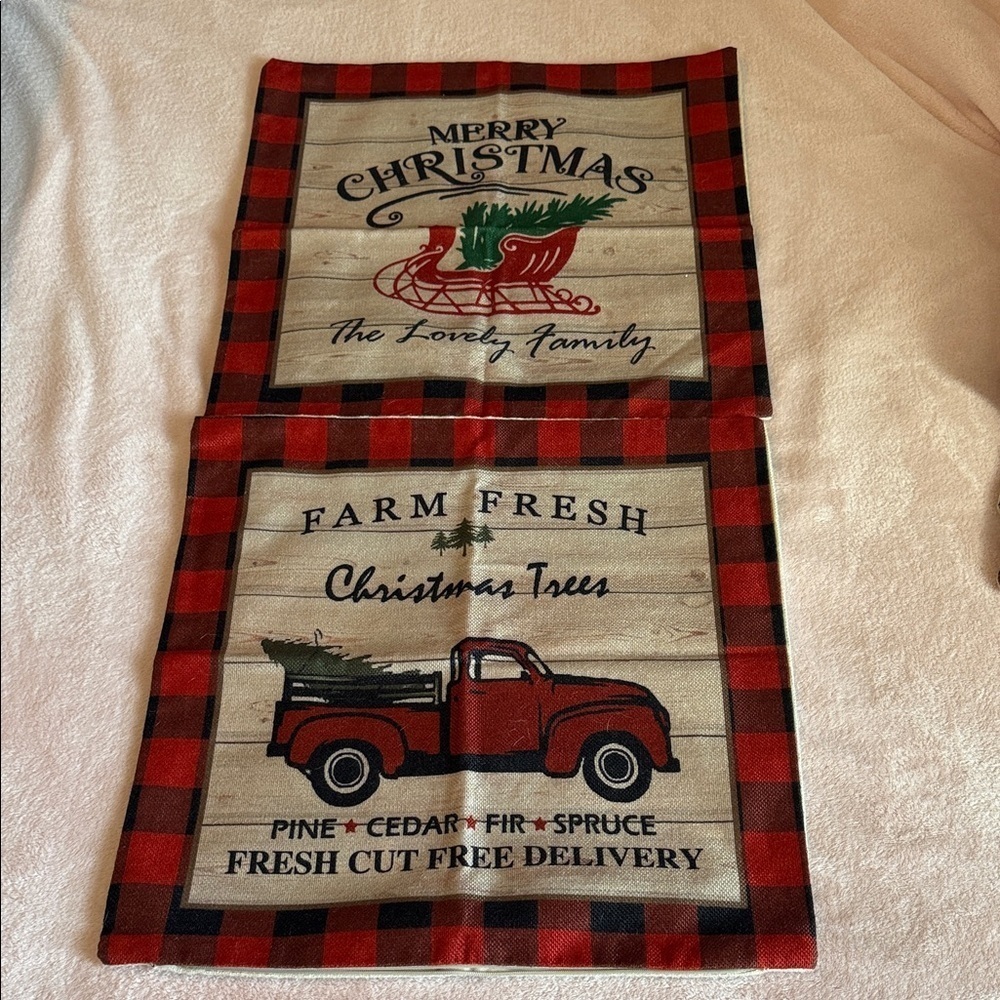 Christmas Tree and Plaid Pillow Covers - Picture 2 of 4